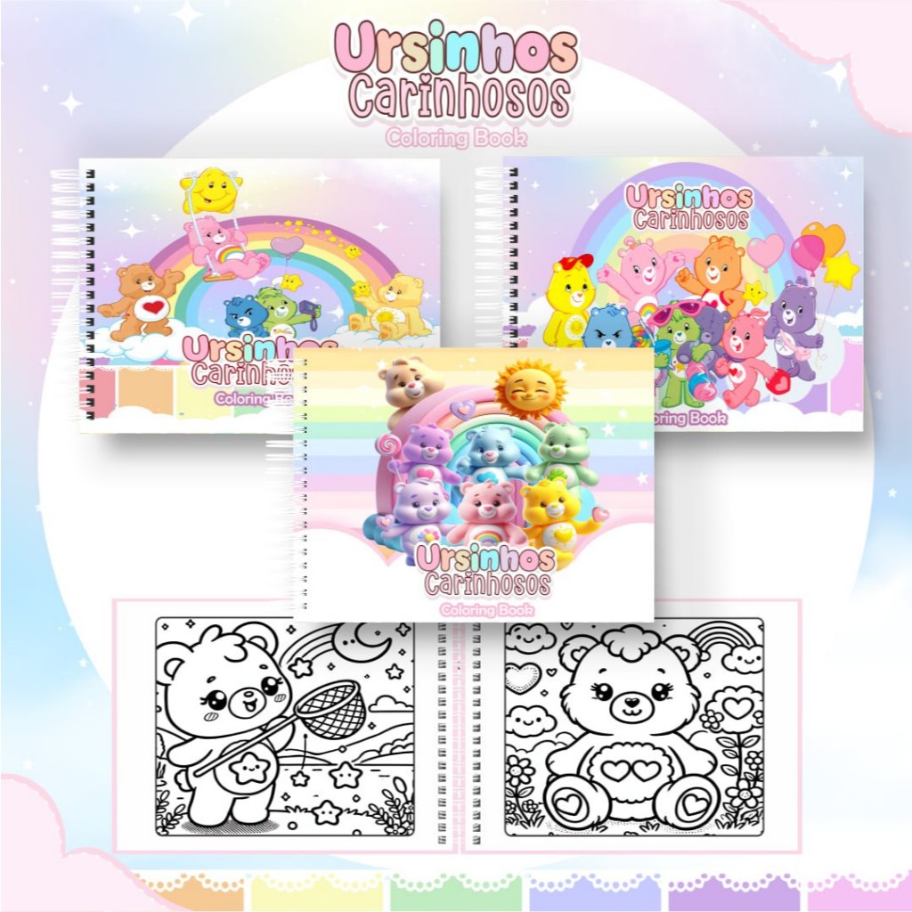 Caderno de colorir ursinhos carinhosos -ENVIO IMEDIATO | Shopee Brasil
