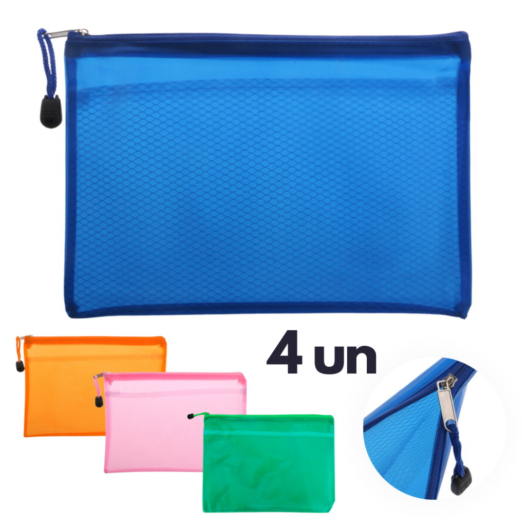 4 Pasta para documentos tamanho A4 com ziper colorida | Shopee Brasil