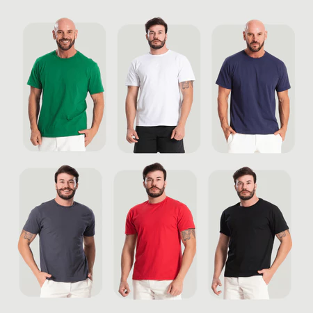Kit 6 camisetas básicas lisas masculina 100% algodão