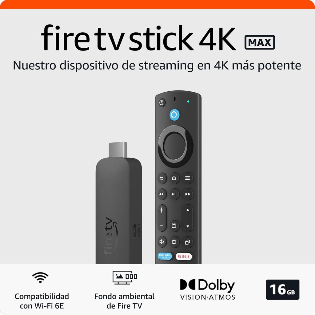 Amazon Fire TV Stick 4K Max (2ª geração) Dolby Vision/Atmos HDR10+