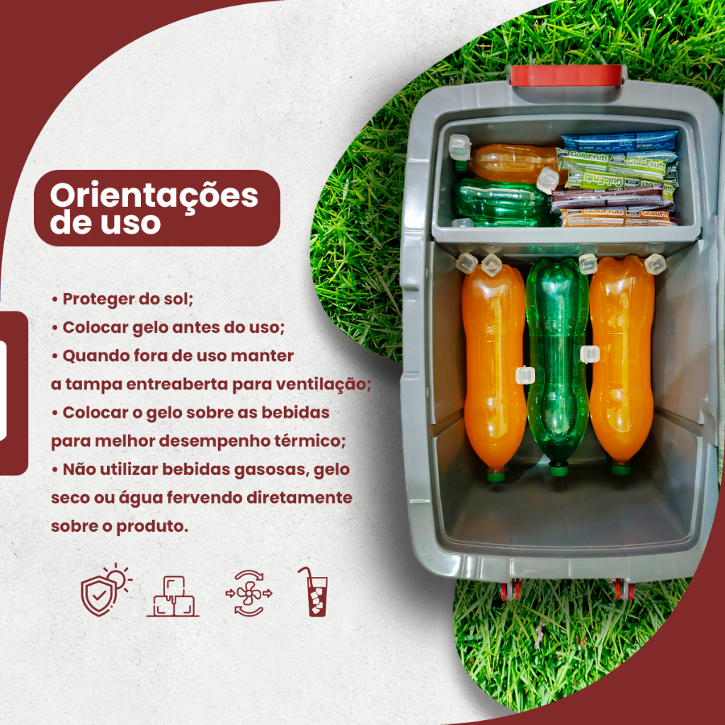 Caixa Térmica Cooler 54 Litros Grande | Para até 74 Latas | Com