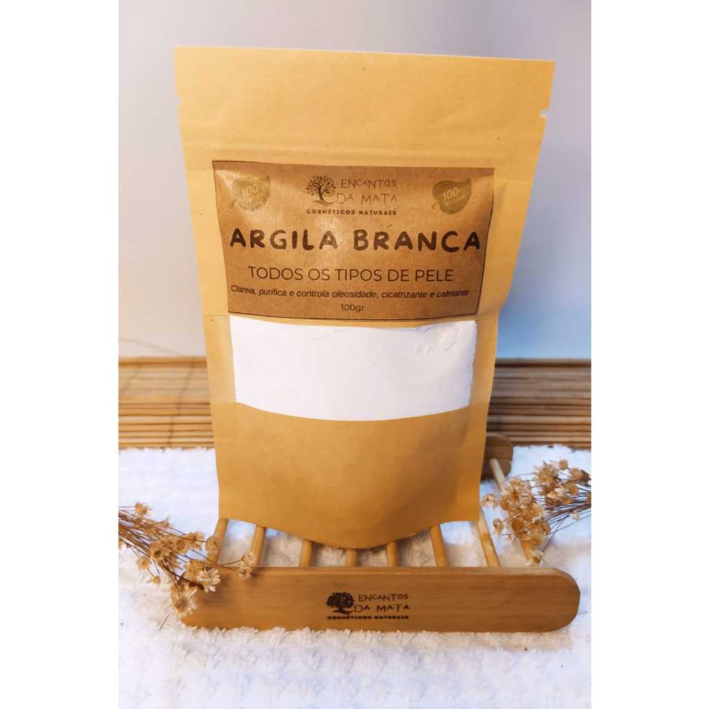Argila Branca 100gr - Todos os tipos de pele - Clareia e Hidrata ...