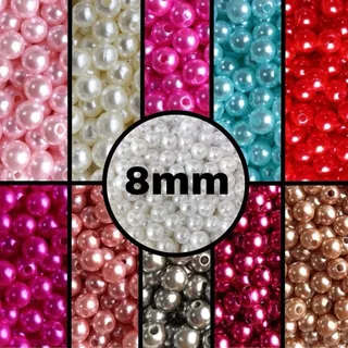 Pérola ABS 8MM com Furo Passante 100GR (400 pçs aproximadamente) em Oferta na Shopee