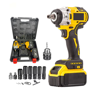 Parafusadeira Furadeira e Chave De Impacto 48v 02 Baterias Sem Fio Soquetes com Maleta Profissional