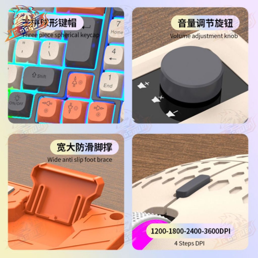 Kit Teclado E Mouse De Gamer Com Fio Para Três combinações de