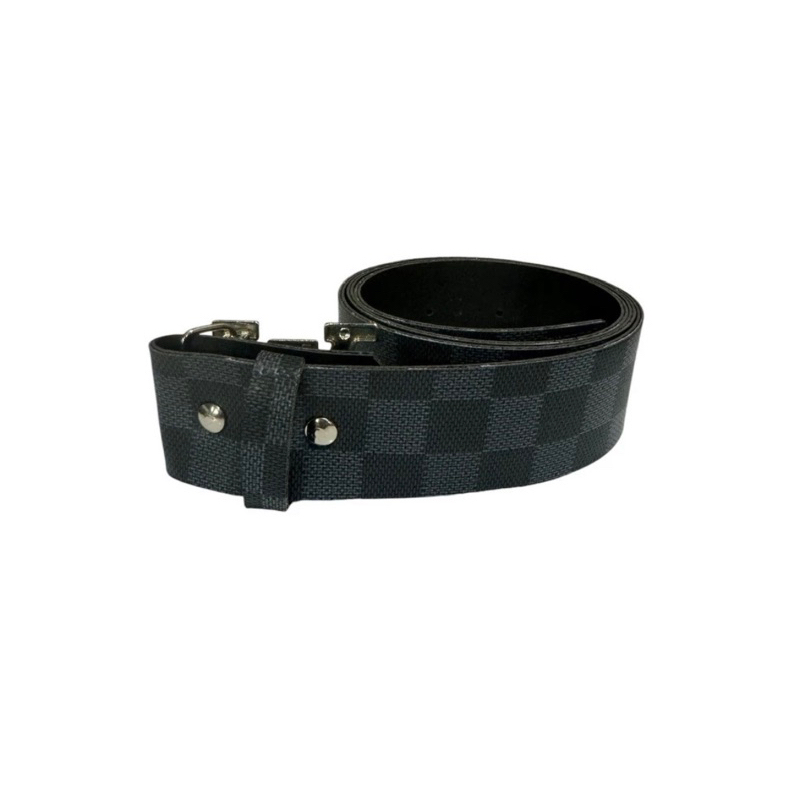 Cinto Feminino Masculino Unissex Xadrez Quadriculado Fivela Preta 1.20