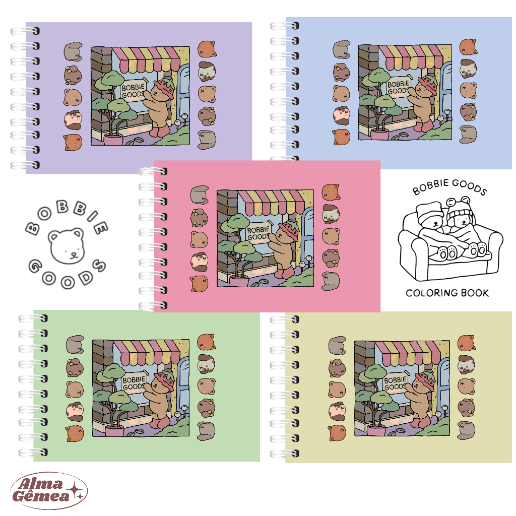 Bobbie Goods 50 Folhas Grossas Livro de Colorir 180g Caderno de Desenho ...