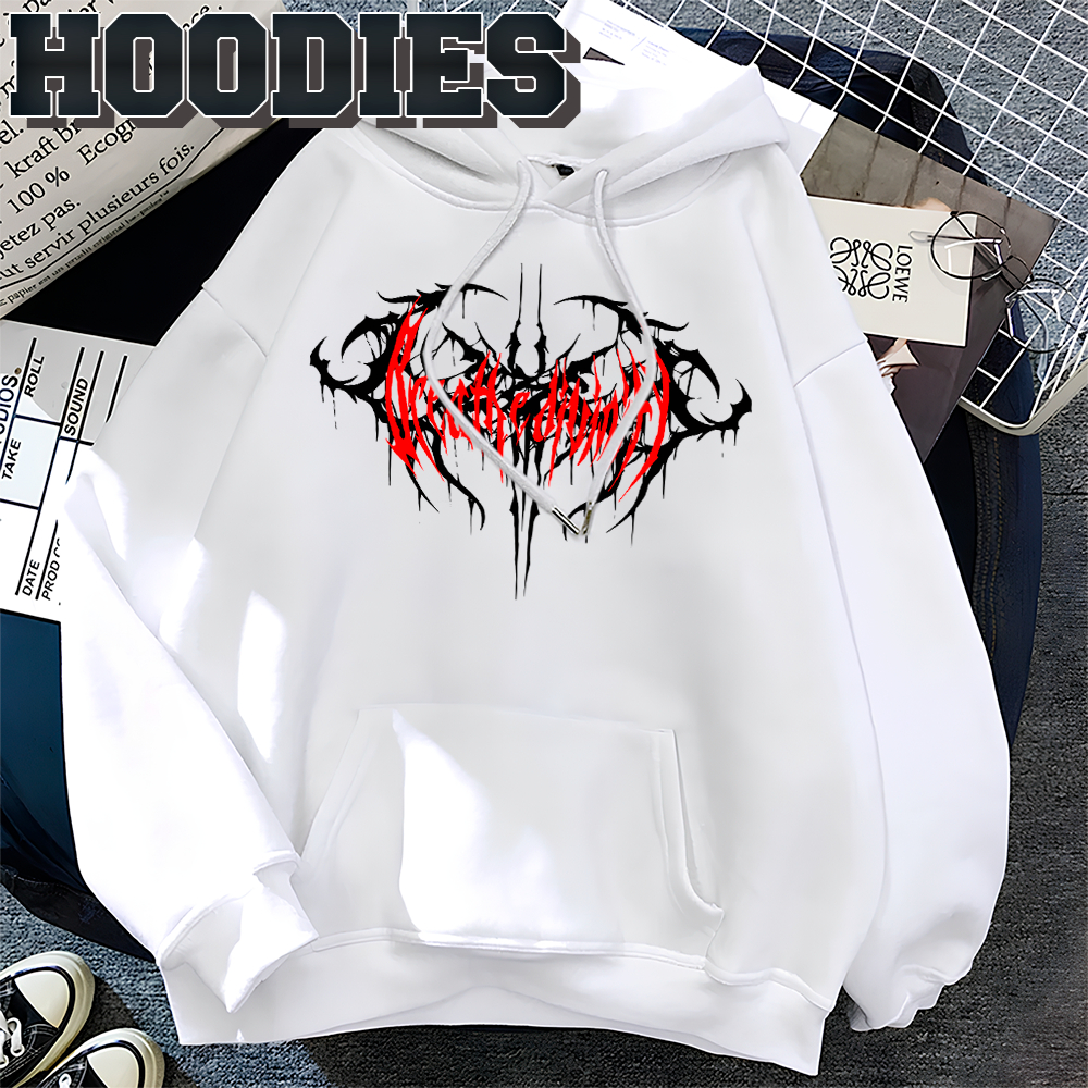 Moletom Canguru Com Capuz Breathedivinity Gothic Style Red Color