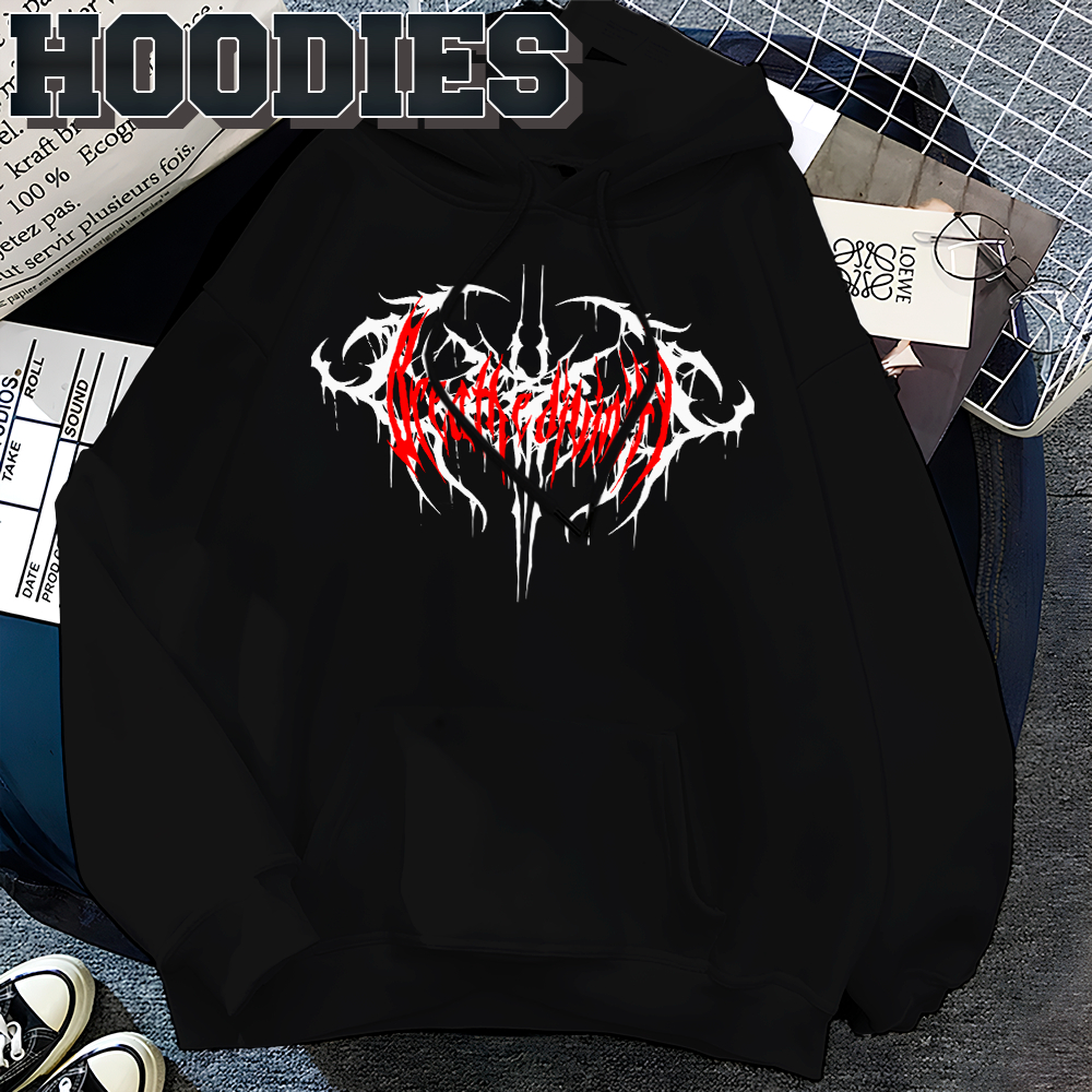 トップス breathedivinity Dark mooon Moletom Canguru Com Capuz Breathedivinity Gothic Style Red Color