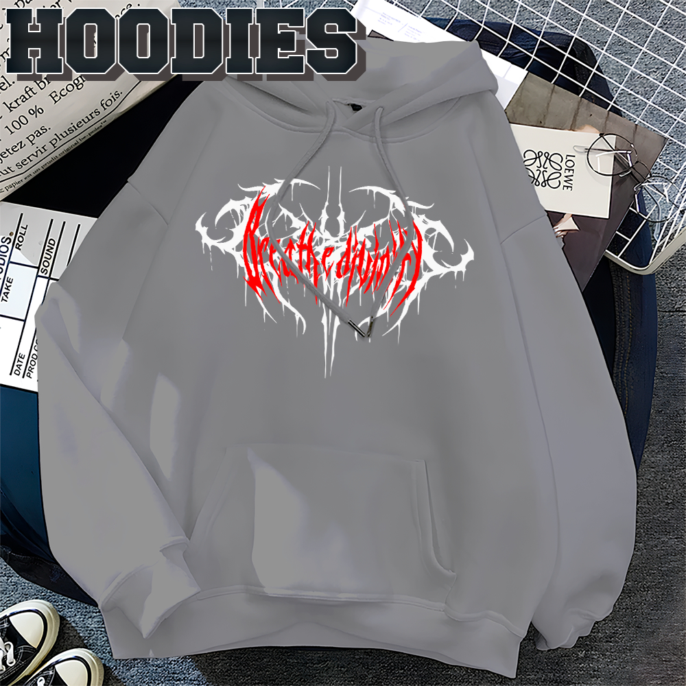 Moletom Canguru Com Capuz Breathedivinity Gothic Style Red Color