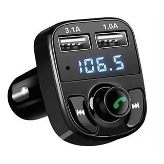 Adaptador Bluetooth Carro Transmissor FM Carregador Veicular Compatível com Android e IOS x8 Adaptador Bluetooth Carro Transmissor FM Carregador Veicular Compatível com Android e IOS x8