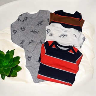 Kit 4 Bodys Manga Longa Bebê Dinossauro Carter's Importado em Oferta na Shopee