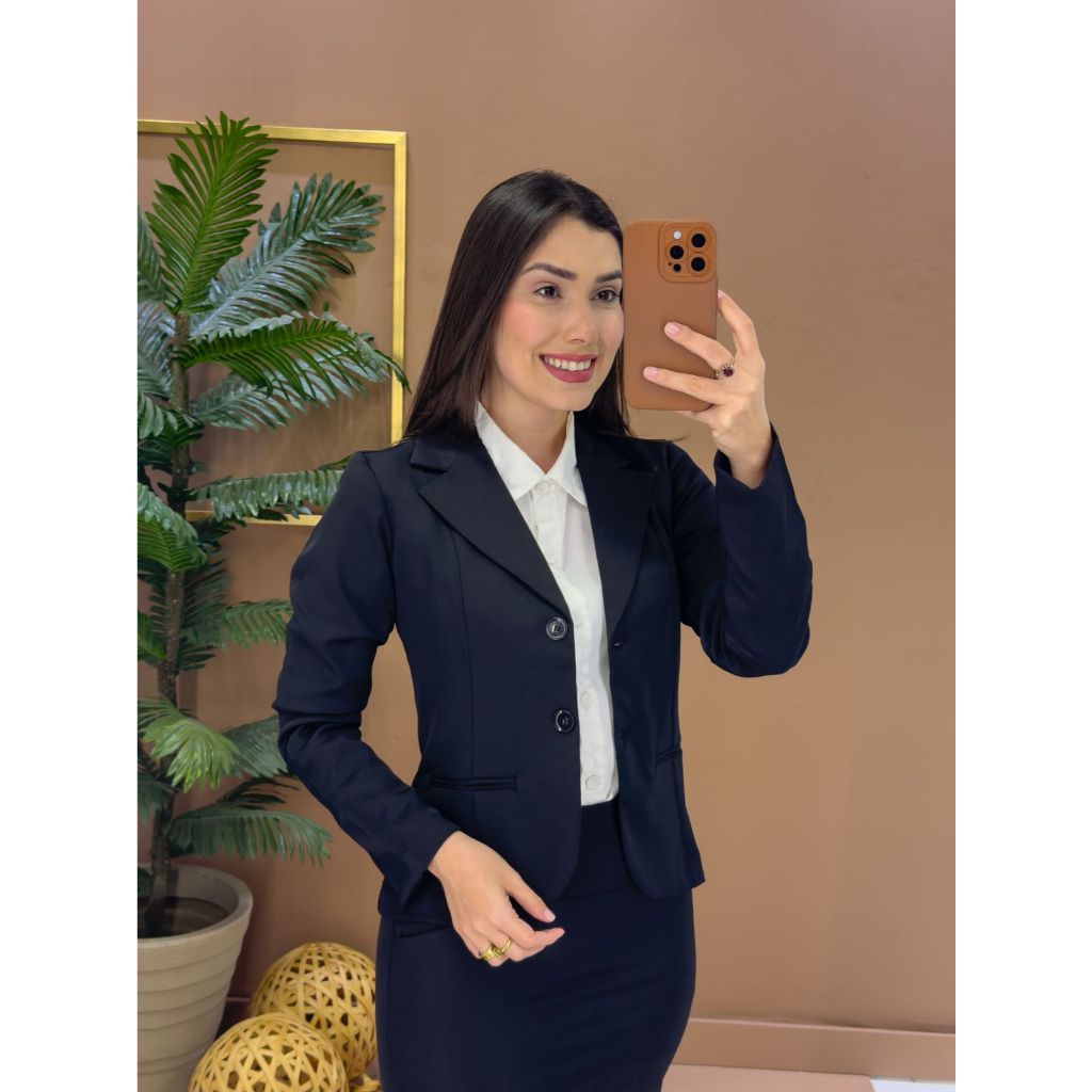Kit Blazer + Saia Alfaiataria Puro Dom | Shopee Brasil