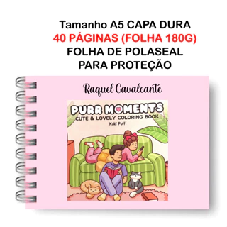 Livro de Colorir PURR MOMENTS 40 Folhas Papel 180g wire-o capa normal ou holográfica e elástico color book bob good em Oferta na Shopee