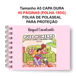 Livro de Colorir PURR MOMENTS 40 Folhas Papel 180g wire-o capa normal ou holográfica e elástico color book bob good em Oferta na Shopee