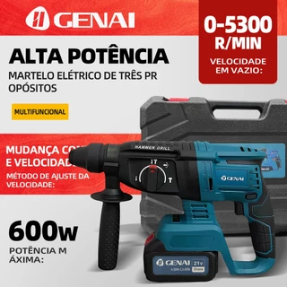 Brushless 21V Martelete Furadeira rompedor eletrico profissional Martelo de impacto Rompedor