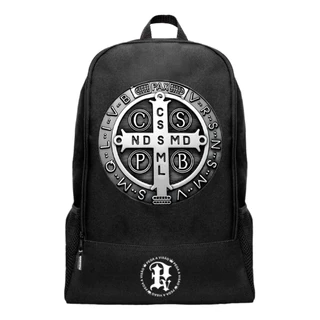 Mochila Masculina Escolar Trabalho Basica Pega a Visão Estampado Nylon Resistente São Bento