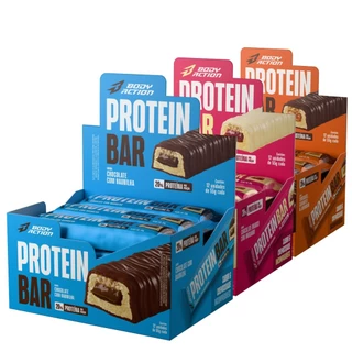 Kit 3x Barra de Proteína 36 Unid. Snacks Protein Bar Bodyaction