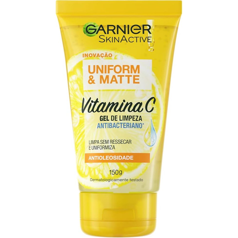 GEL DE LIMPEZA FACIAL ANTIBACTERIANO GARNIER UNIFORM&MATTE VITAMINA C 150G