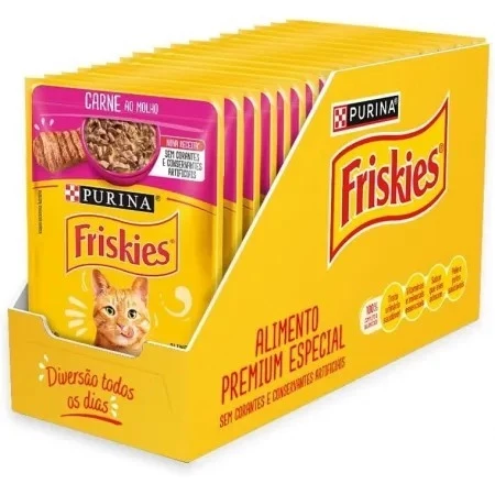 Caixa sachê friskes gatos sabores variados - 15 unidades