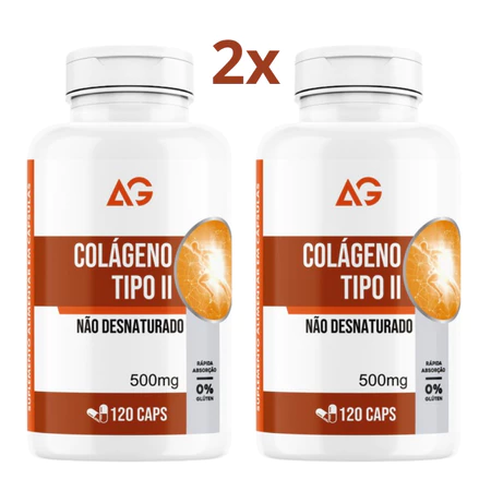 2x Colágeno Tipo 2 Original Não Desnaturado 40mg 120 Cápsulas Qualidade Premium