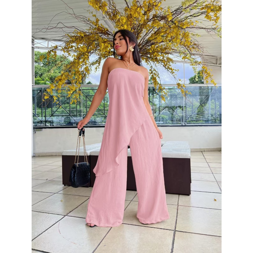 Macacão Feminino Tomara que Caia Elegante tecido de duna