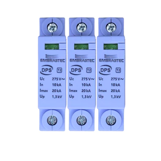 Kit Com 3 DPS Dispositivo Protetor de Surto Embrastec 275v/20ka