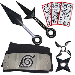 Bandana Naruto + 2 Kunais + 2 Shurikens + 3 Papel Bomba em Oferta na Shopee