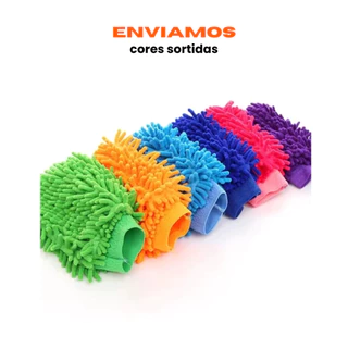 5 Luva de Microfibra lavagem automotiva