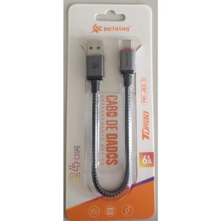 Cabo de Dados Turbo PEINING/ Carregamento Rápido 6 A/Entrada USB e Tipo-C/Modelo PEI-J83-3/24 CM