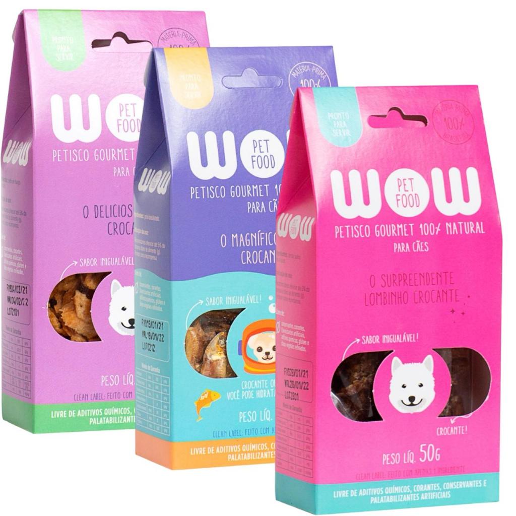 Kit 3 Petiscos Gourmet Cães Natural Wow 100% Vários Sabores em Oferta na Shopee
