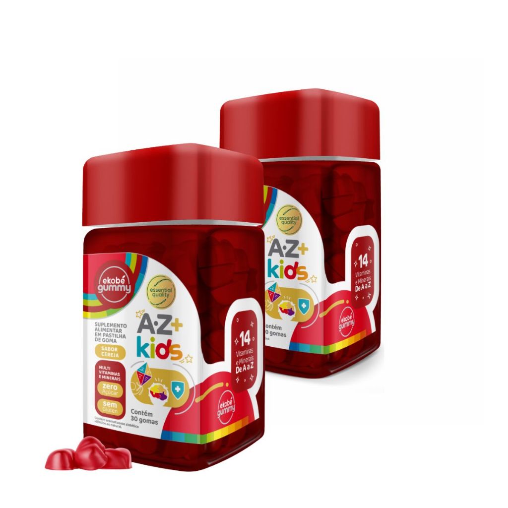 Kit 2 Gummy Kids Multivitamínico AZ Sem Açúcar - 60 Gomas - Ekobé ...