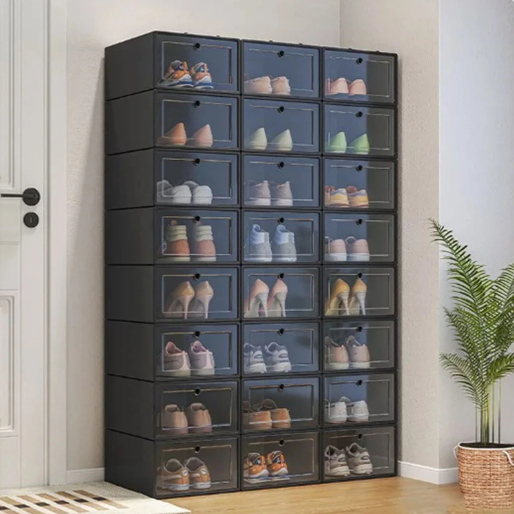 Kit Caixas Organizadoras Para Tênis Sapatos Multiuso Empilhável Tampa ...