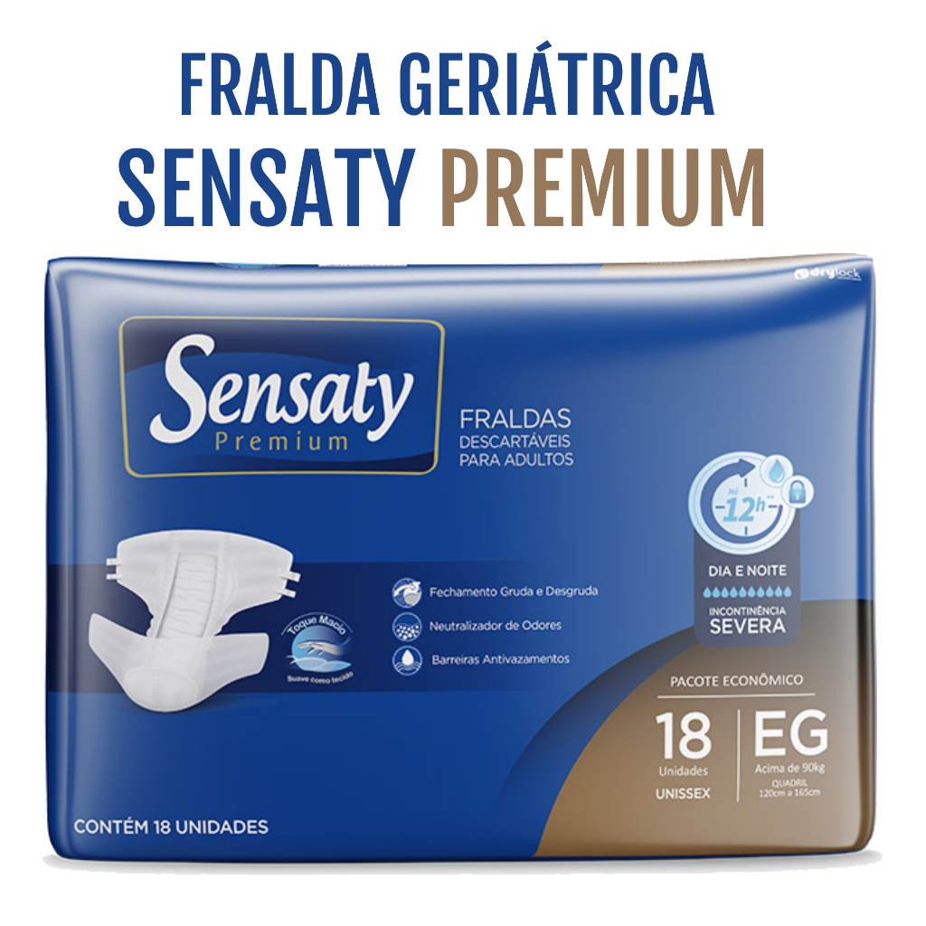 Fralda Geriatrica Descartáveis Adulto P/Incontinência Urinaria Severa ...