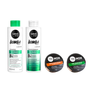 Kit Men Essence + SOS Bomba com Shampoo e Condicionador Antiqueda + Pasta e Cera Modeladora em Oferta na Shopee