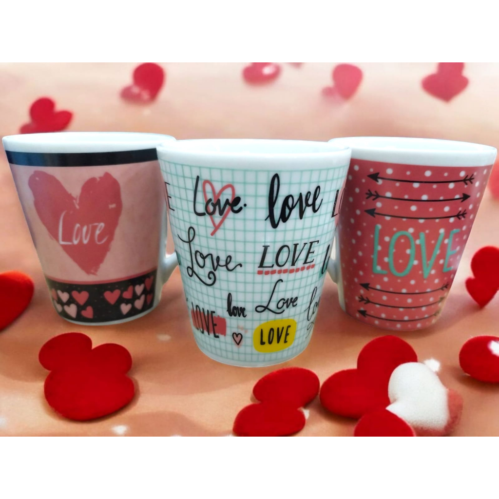 CANECA PORCELANA LOVE SORTIDAS--PRIMEIRA LINHA 290ml -