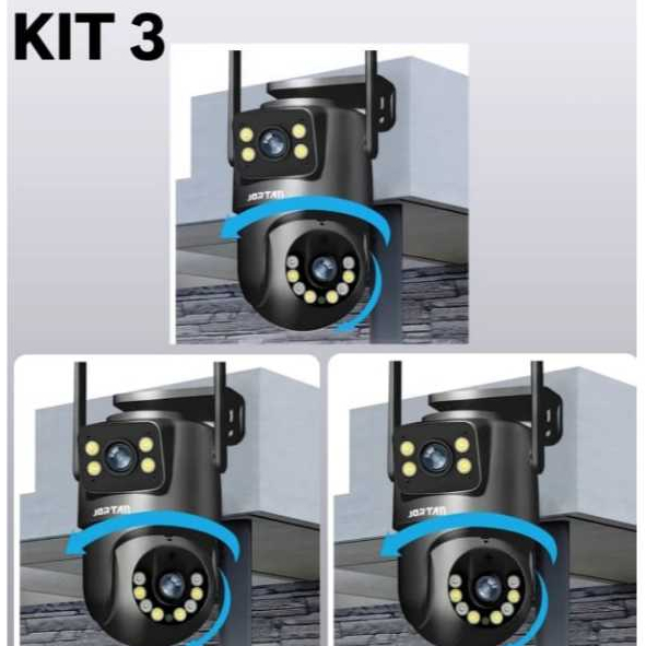 Kit Câmera De Segurança a Prova de água Lente Dupla APP ICSEE IP66 Camera IP WiFi 360