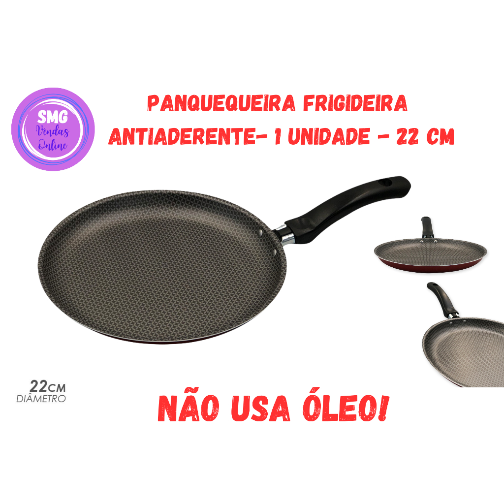 FRIGIDEIRA PANQUEQUEIRA PANELA ANTIADERENTE NÃO GRUDA NÃO USA ÓLEO ...