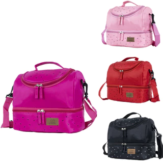 Bolsa Térmica Lancheira Fitness Porta Marmita Espaçosa 2 Partes Alça Mão e Transversal Moderna
