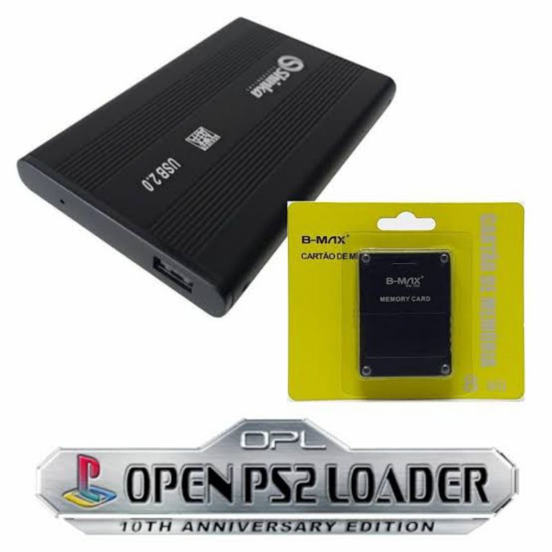 HD externo Portátil Bolso com jogos PS2 + Memori card com Opl Português ...