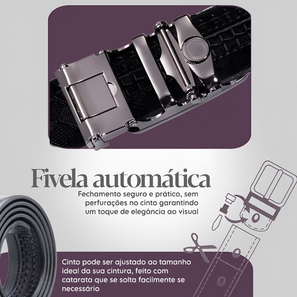 Imagem do produto CINTO MASCULINO KIT CINTO ATACADO SOCIAL COURO FIVELA AUTOMATICA CINTO PRETO DE HOMEM FIVELA PRETA PRATA SOSIAL MARROM 4
