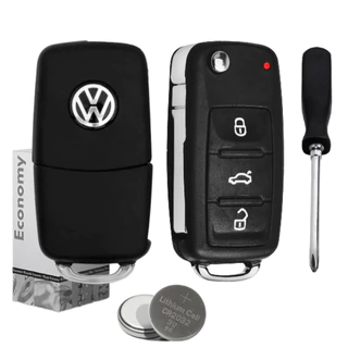 Capa Carcaça Chave Canivete Vw G6 Gol Fox Golf Polo Saveiro Kit Bateria + Chave de Fenda em Oferta na Shopee