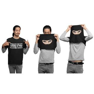 Camiseta Pergunte Para Mim Sobre o Meu Disfarce Ninja Meme Camisa 100% Algodão Com Envio Imediato.