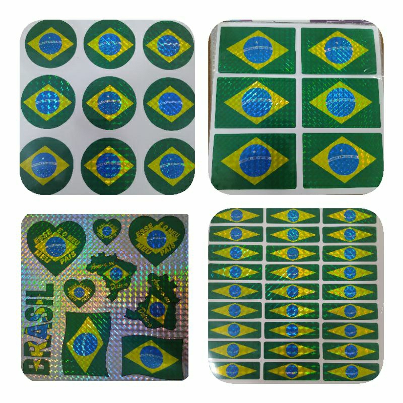 18 adesivos Bandeira do Brasil, adesivo Bandeira Brasileira | Shopee Brasil