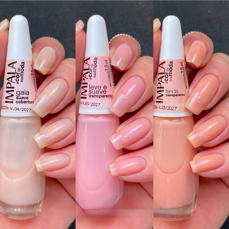 Kit 3 Esmalte Impala Transparente Gaia , Leve e Suave e Fenda | Shopee ...