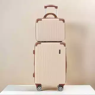 PROMOCAO kit de Mala De Viagem 10 KG Ziper Extensível 4 Roda Gira 360 Grau Fibra +Frasqueira  20inch em Oferta na Shopee