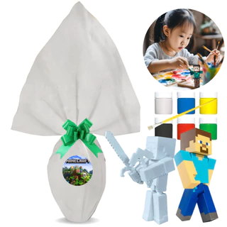 Ovo De Pascoa 250g Minecraft Brinquedo Infantil Pintar Colorir Ao Leite Chocolate