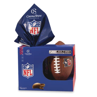 Ovo de Páscoa ao Leite Chocoesportes Bola NFL 170g Chocolate Cacau Show novidade