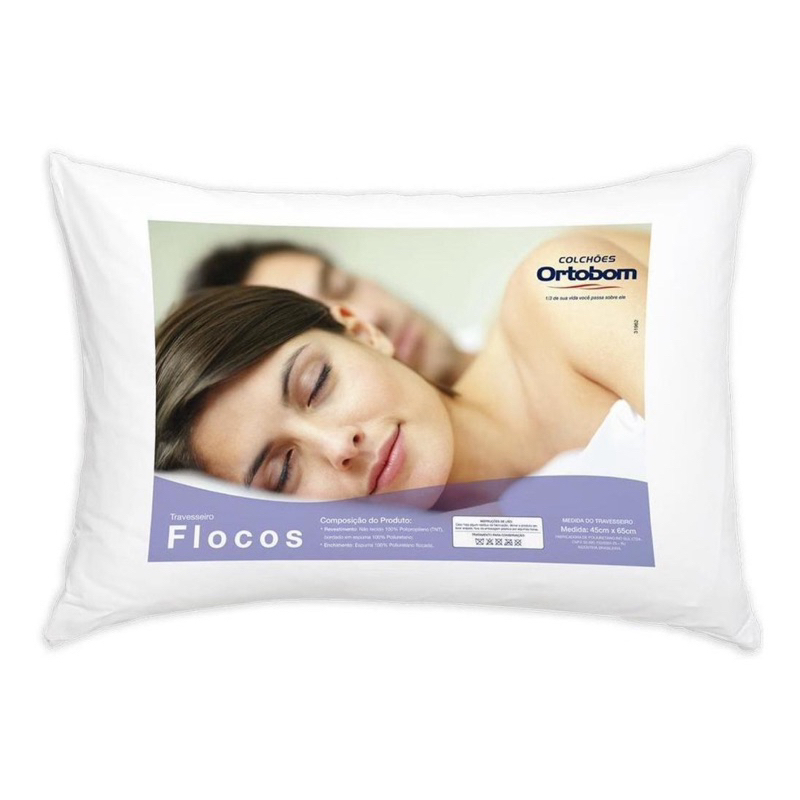Travesseiro Ortobom Antialérgico mais Firme 45x65cm antiácaro ...