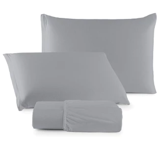 Jogo de Lençol Malha 100% Algodão Fronhas com Zíper Antialérgico Solteiro, Casal, Queen e King em Oferta na Shopee